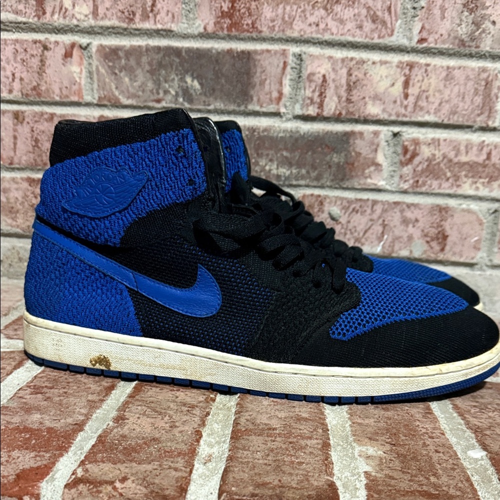 Men's Jordan 1 retro High Og flyknit Black/blue Sneakers size 16